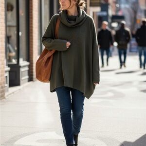 Cyrus Olive Cowl Neck Sweater